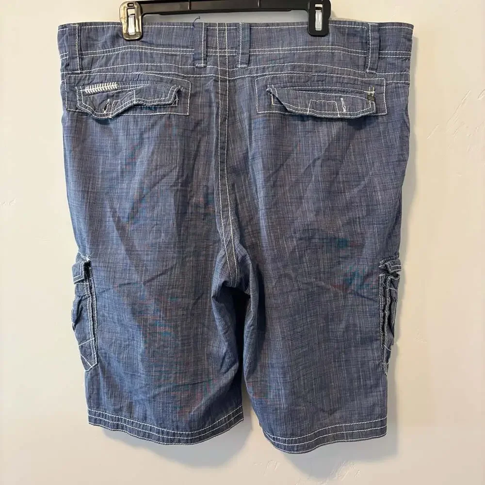 Buckle Black Thick Stitch Athletic Cargo Shorts Men’s Size 38 Blue Cotton